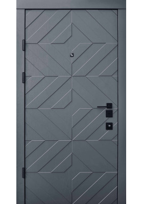 Входная дверь Qdoors Авангард Тиффани грифель софт/белая шагрень