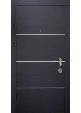 Входная дверь Qdoors Авангард Горизонт AL венге темный горизонт/белое дерево Входная дверь Qdoors Авангард Горизонт AL венге темный горизонт/белое дерево