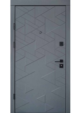 Входная дверь Qdoors Ультра Фрост грифель софт/белое дерево