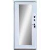 Входная дверь Qdoors Ультра Мироу мрамор темный/белая эмаль + зеркало