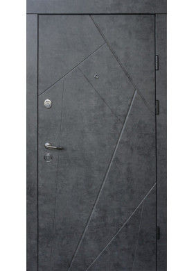 Входная дверь Qdoors Ультра Флеш мрамор темный/бетон бежевый