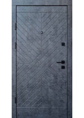 Входная дверь Qdoors Премиум Некст мрамор темный/бетоный бежевый