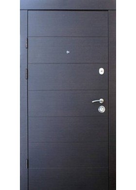 Входная дверь Qdoors Премиум Горизонталь венге темный/венге ванильный
