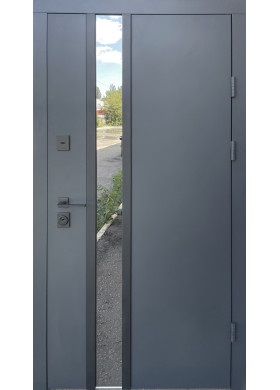 Входная дверь Qdoors Стрит Норд металл антрацит 7021/ МДФ белое дерево Входная дверь Qdoors Стрит Норд металл антрацит 7021/ МДФ белое дерево