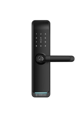 Купить Фурнитура, Замки для отелей - Умный дверной биометрический замок SEVEN lock SL-7767BF black (врезная часть 6068) в Одессе Умный дверной биометрический замок SEVEN lock SL-7767BF black (врезная часть 6068)