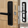 Розумний дверний біометричний замок SEVEN LOCK SL-7767BFW black (врізна частина 252RAV)