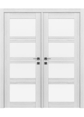 Межкомнатная дверь Rodos Modern Quadro каштан белый двустворчатая стекло