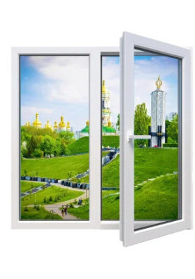 Металлопластиковое окно Glasso 5S двустворчатое с поворотно-откидной створкой 1300 х 1300 мм