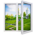 Металлопластиковое окно Glasso 5S двустворчатое с поворотно-откидной створкой 1300 х 1300 мм