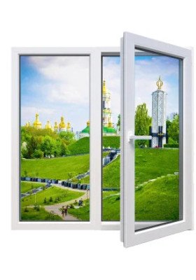 Металопластикове вікно Glasso 5S двостулкове з поворотно-відкидною стулкою 1500 х 1300 мм
