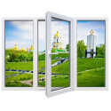 Металлопластиковое окно Glasso 5S трехстворчатое с поворотно-откидной створкой 2400 х 1000 мм