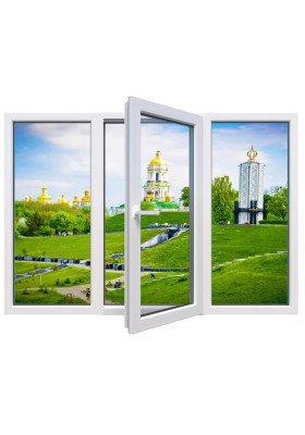 Металлопластиковое окно Glasso 5S трехстворчатое с поворотно-откидной створкой 1900 х 1600 мм