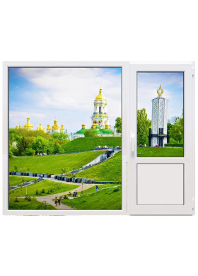 Балконный блок Glasso 5S с глухим панорамным окном в пол 2400 x 2000 мм