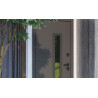 Входная дверь Hygge Cottage Geometry Ral 8019/спил дерева коньячный