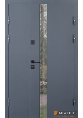 Купить Входные двери - Входная дверь Abwehr Defender 506 Nordi Glass 1200 RAL 7021T/белый мат в Одессе Входная дверь Abwehr Defender 506 Nordi Glass 1200 RAL 7021T/белый мат