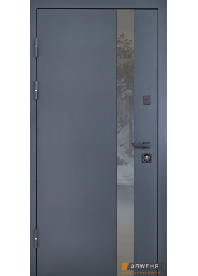 Входная дверь Abwehr Defender модель 506 Nordi Glass RAL 7021T/белый мат