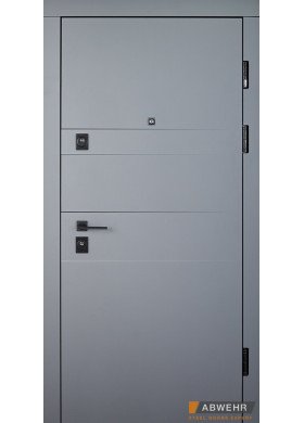 Вхідні двері Abwehr Grand модель Moderna 493/497 асфальт/білий мат