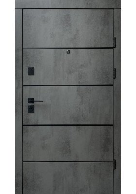 Входная дверь Qdoors Премиум Комби-АК/Гладь оксид темный/бетон снежный