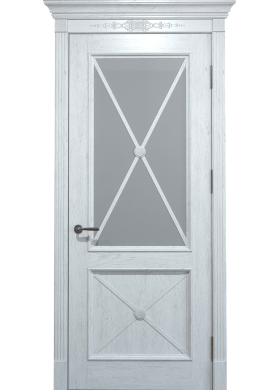 Межкомнатная дверь Status Doors Royal Cross Петергоф дуб белоснежный со стеклом