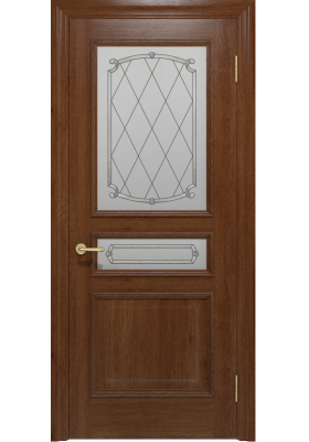 Межкомнатная дверь Status Doors Interia Вена темный орех со стеклом