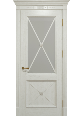 Межкомнатная дверь Status Doors Royal Cross Петергоф дуб слоновая кость со стеклом