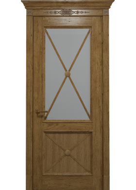 Межкомнатная дверь Status Doors Royal Cross Петергоф дуб натуральный со стеклом