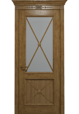 Межкомнатная дверь Status Doors Royal Cross Петергоф дуб натуральный со стеклом