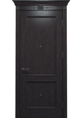Купить Міжкімнатні двері, Масив дерева - Межкомнатная дверь Status Doors Royal Cross Петергоф дуб мореный глухая в Одессе Межкомнатная дверь Status Doors Royal Cross Петергоф дуб мореный глухая