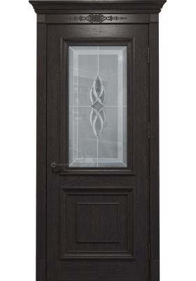 Купить Міжкімнатні двері, Масив дерева - Межкомнатная дверь Status Doors Людовик дуб мореный со стеклом в Одессе Межкомнатная дверь Status Doors Людовик дуб мореный со стеклом