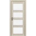 Міжкімнатні двері Rodos Modern Quadro каштан беж зі склом