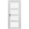 Межкомнатная дверь Quadro каштан белый со стеклом