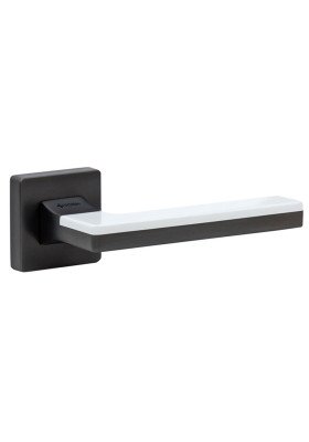 Дверная ручка System Larissa 100 RO11 BBN-BBN/AL7 черный матовый никель/белый