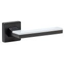 Дверная ручка System Larissa 100 RO11 BBN-BBN/AL7 черный матовый никель/белый