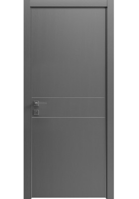 Міжкімнатні двері Rodos Modern Flat-01 каштан сірий з молдингом