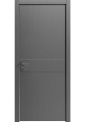 Міжкімнатні двері Rodos Modern Flat-01 каштан сірий з молдингом