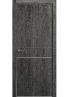 Межкомнатная дверь Rodos Modern Flat-01 дуб шале графит с молдингом