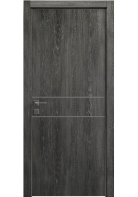Купить Межкомнатные двери, ПВХ двери - Межкомнатная дверь Rodos Modern Flat-01 дуб шале графит с молдингом в Одессе Межкомнатная дверь Rodos Modern Flat-01 дуб шале графит с молдингом