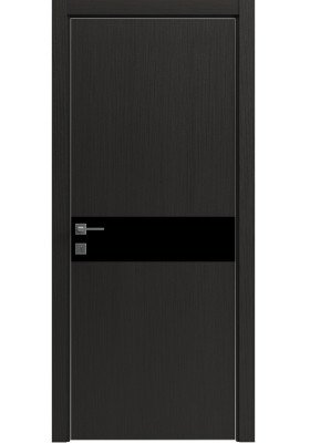 Купить Міжкімнатні двері, ПВХ двері - Міжкімнатні двері Rodos Modern Flat-02 венге шоколадний вставка скло чорне в Одессе Міжкімнатні двері Rodos Modern Flat-02 венге шоколадний вставка скло чорне