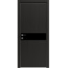 Межкомнатная дверь Rodos Modern Flat-02 венге шоколадный вставка стекло черное