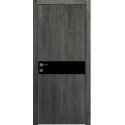 Міжкімнатні двері Rodos Modern Flat-02 дуб шале графіт вставка скло чорне