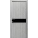 Міжкімнатні двері Rodos Modern Flat-02 дуб сонома вставка скло чорне