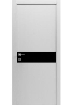 Купить Міжкімнатні двері, ПВХ двері - Міжкімнатні двері Rodos Modern Flat-02 каштан білий вставка чорне скло в Одессе Міжкімнатні двері Rodos Modern Flat-02 каштан білий вставка чорне скло