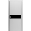 Міжкімнатні двері Rodos Modern Flat-02 каштан білий вставка чорне скло