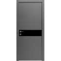 Міжкімнатні двері Rodos Modern Flat-02 сосна браш браун вставка чорне скло