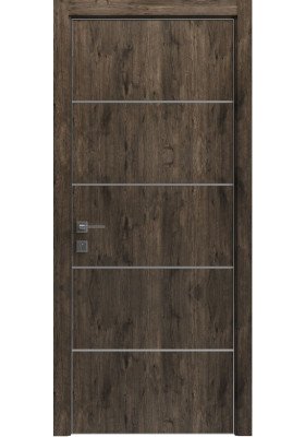 Купить Міжкімнатні двері, ПВХ двері - Міжкімнатні двері Rodos Modern Flat-03 акація темна з молдингом в Одессе Міжкімнатні двері Rodos Modern Flat-03 акація темна з молдингом