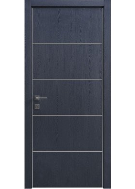 Межкомнатная дверь Rodos Modern Flat-03 сосна браш кобальт с молдингом